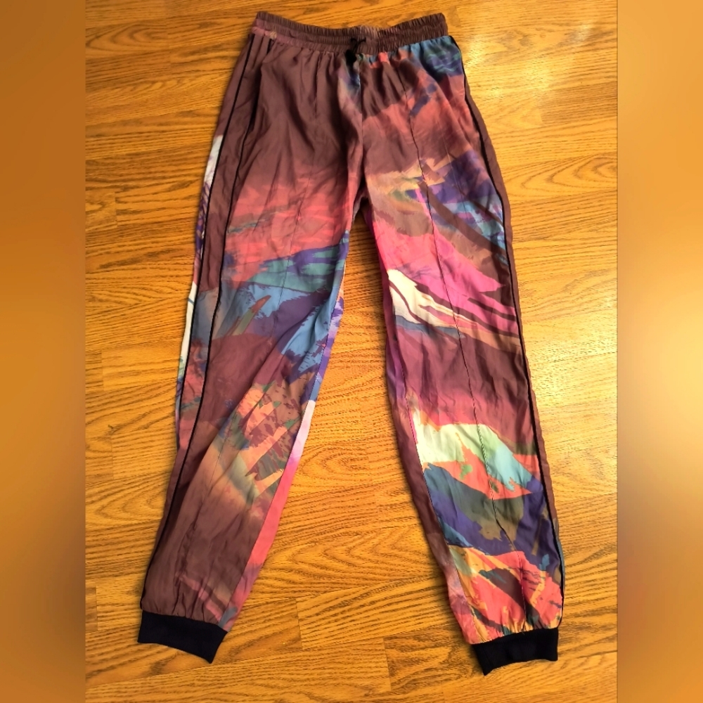 Multi jewel-colored nylon joggers
